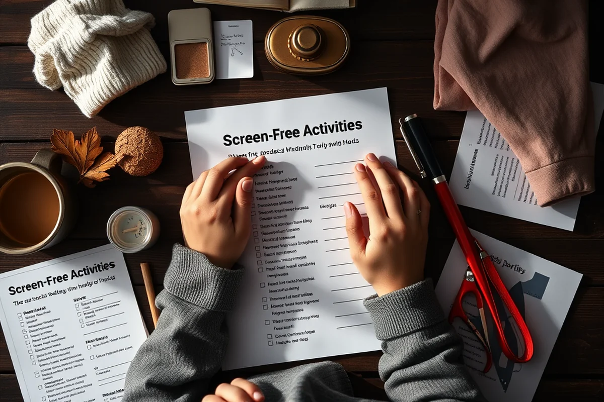 screen-free activities printables checklist — Screen-free Activities Printables Checklist (the finished result)